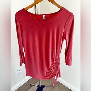 Zenana Outfitters Salmon Peach Ruched Women's Blouse